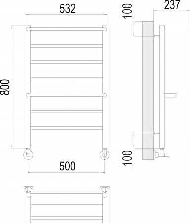 Анкона П8 500х800 Полотенцесушитель  TERMINUS Белово - фото 3