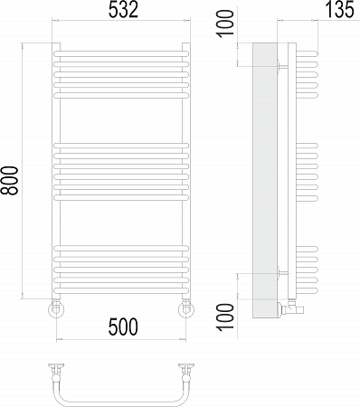 Стандарт П16 500х800 Полотенцесушитель  TERMINUS Белово - фото 3