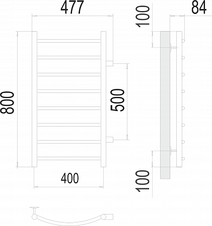 Классик П8 400х800 бп500 Полотенцесушитель  TERMINUS Белово - фото 3