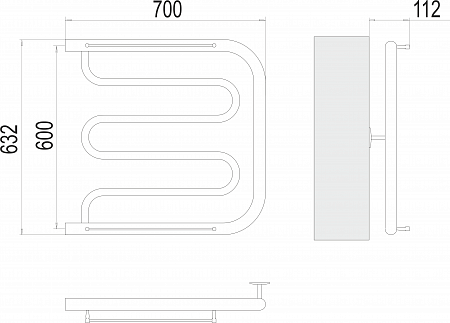 Фокстрот БШ 600х700 Полотенцесушитель  TERMINUS Белово - фото 3
