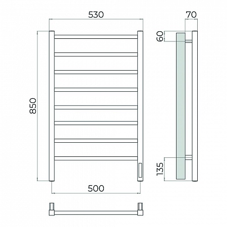Ватикан П8 500х850 Электро Полотенцесушитель TERMINUS Оружейная сталь Белово - фото 4 Ватикан П8 500х850 Электро Полотенцесушитель TERMINUS Оружейная сталь Белово - фото 4