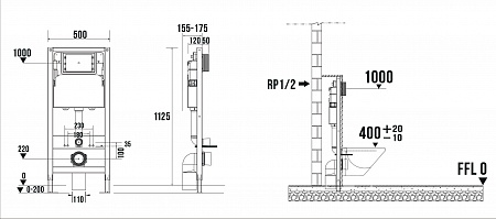 Сенсорная система инсталляции для подвесного унитаза 500х1125 (3 в 1) Terminus Белово - фото 9 Сенсорная система инсталляции для подвесного унитаза 500х1125 (3 в 1) Terminus Белово - фото 9