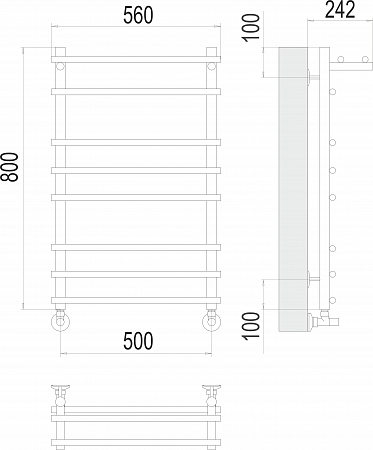 Ватра с/п П8 500х800 Полотенцесушитель  TERMINUS Белово - фото 3