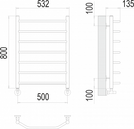 Виктория П8 500х800 Полотенцесушитель  TERMINUS Белово - фото 3