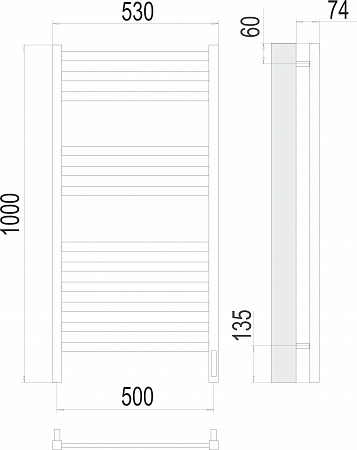 Енисей П12 500х1000  электро (sensor quick touch) Полотенцесушитель TERMINUS  Белово - фото 3