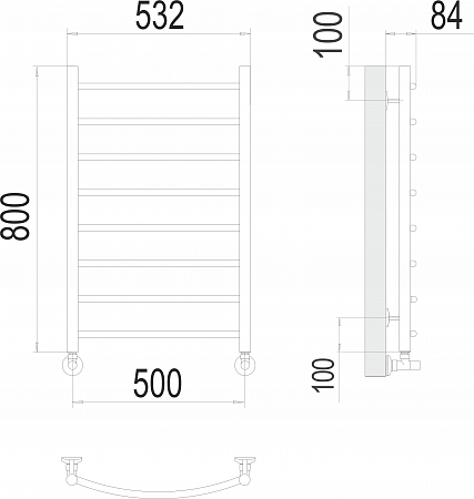 Классик П8 500х800 Полотенцесушитель  TERMINUS Белово - фото 3