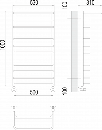 Арктур П10 500х1000 Полотенцесушитель  TERMINUS Белово - фото 3