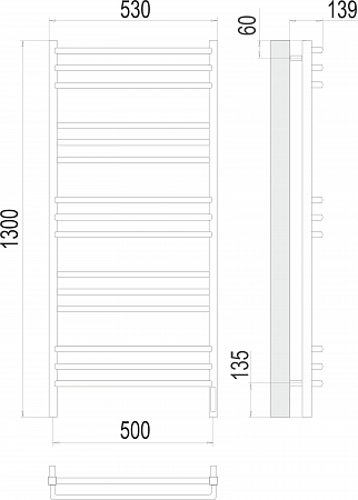 Соренто П15 500х1300 электро (sensor quick touch) Полотенцесушитель  TERMINUS Белово - фото 3