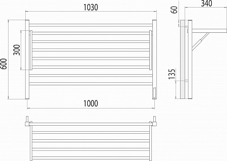 Горизонт П8 1000х600 электро (sensor quick touch) Полотенцесушитель TERMINUS Белово - фото 5