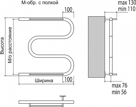 М-обр с/п AISI 32х2 600х700 Полотенцесушитель  TERMINUS Белово - фото 3
