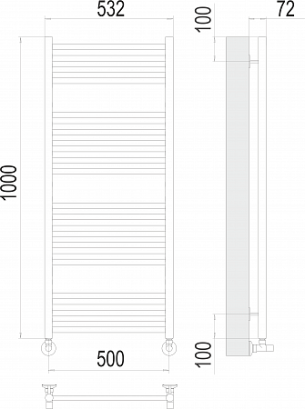 Аврора П20 500х1000 Полотенцесушитель  TERMINUS Белово - фото 3