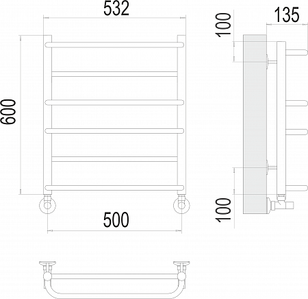 Евромикс П6 500х600 Полотенцесушитель  TERMINUS Белово - фото 3