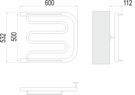 Фокстрот БШ 500х600 Полотенцесушитель   TERMINUS Белово - фото 3