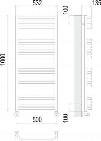 Виктория П20 500х1000 Полотенцесушитель  TERMINUS Белово - фото 3