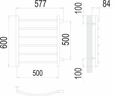 Классик П6 500х600 бп500 Полотенцесушитель  TERMINUS Белово - фото 3