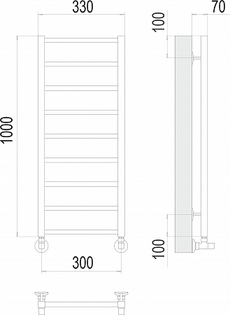 Контур П9 300х1000 Полотенцесушитель  TERMINUS Белово - фото 3