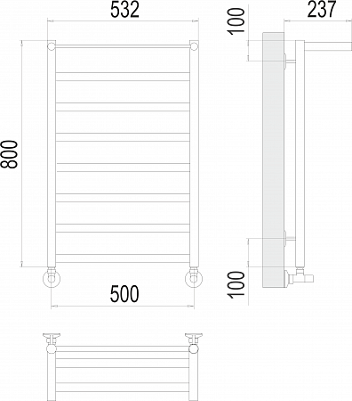 Хендрикс П8 500х800 Полотенцесушитель  TERMINUS Белово - фото 3