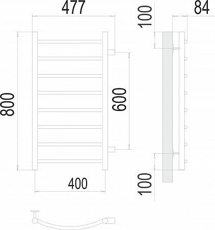 Классик П8 400х800 бп600 Полотенцесушитель  TERMINUS Белово - фото 3