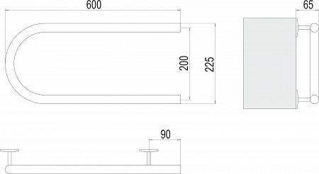 Электро 25 П-обр 600х200 Полотенцесушитель  TERMINUS Белово - фото 3