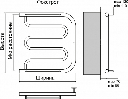 Фокстрот AISI 32х2 600х600 Полотенцесушитель  TERMINUS Белово - фото 3