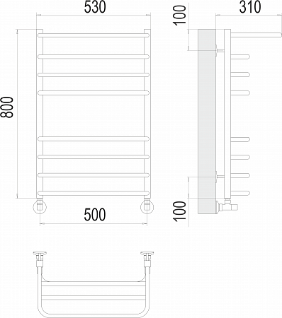 Арктур П8 500х800 Полотенцесушитель  TERMINUS Белово - фото 3