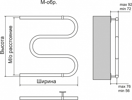 Эконом М-обр AISI 25 500х400 Полотенцесушитель  TERMINUS Белово - фото 3