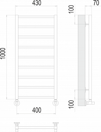 Контур П9 400х1000 Полотенцесушитель  TERMINUS Белово - фото 3