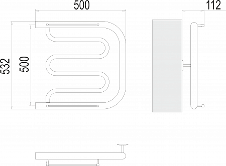 Фокстрот БШ 500х500 Полотенцесушитель  TERMINUS Белово - фото 3