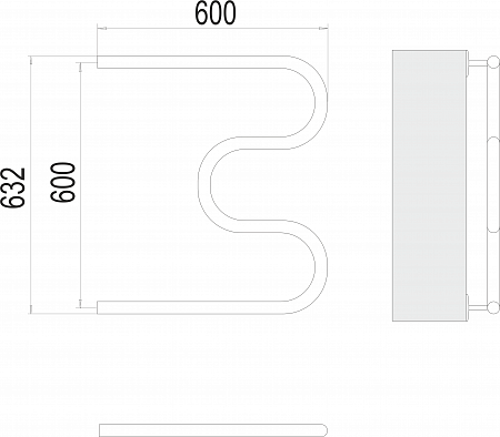 М-обр БШ 600х600 Полотенцесушитель  TERMINUS Белово - фото 3
